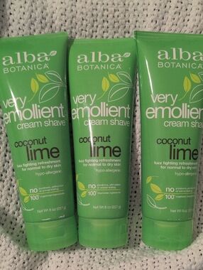 3 Alba Botanica Very Emollient Cream Shave Coconut Lime